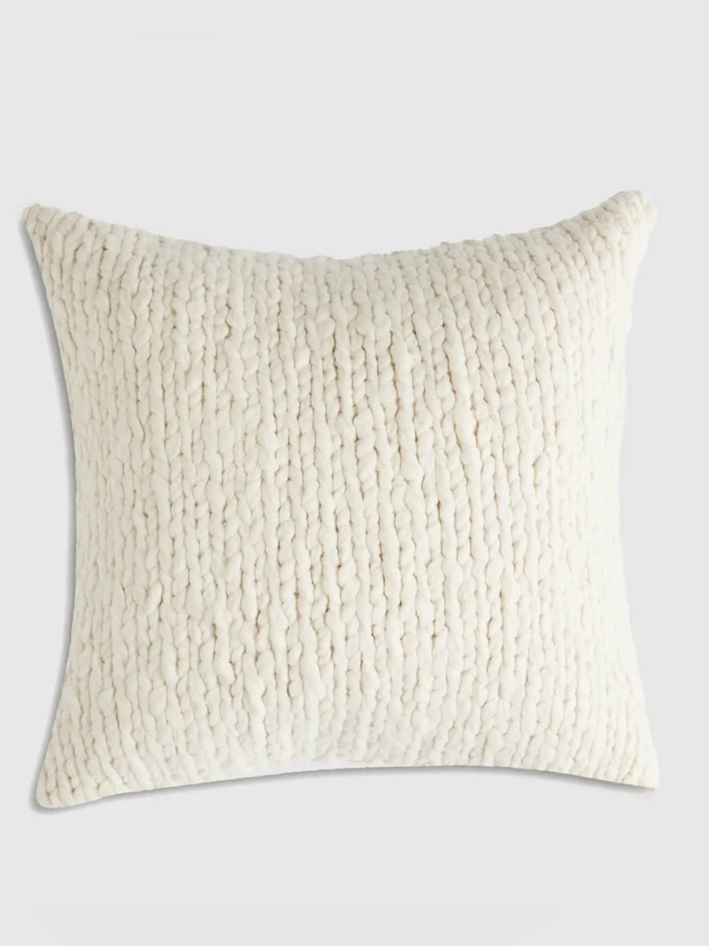 NWT Quince Chunky Hand Knit Wool Pillow Cover, Ivory, 20 X 20